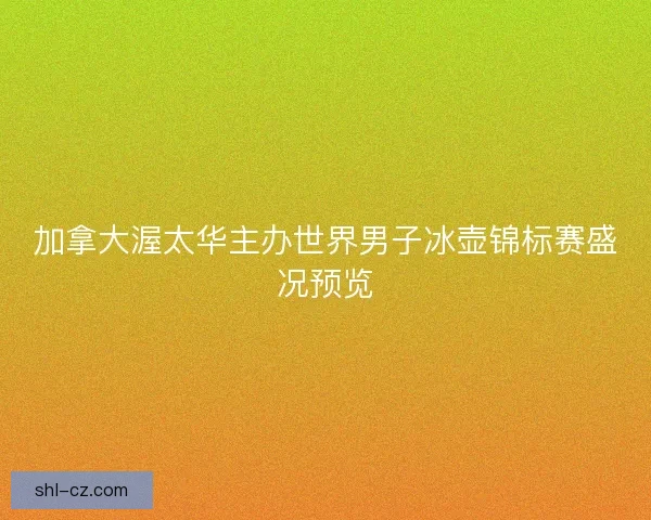 加拿大渥太华主办世界男子冰壶锦标赛盛况预览